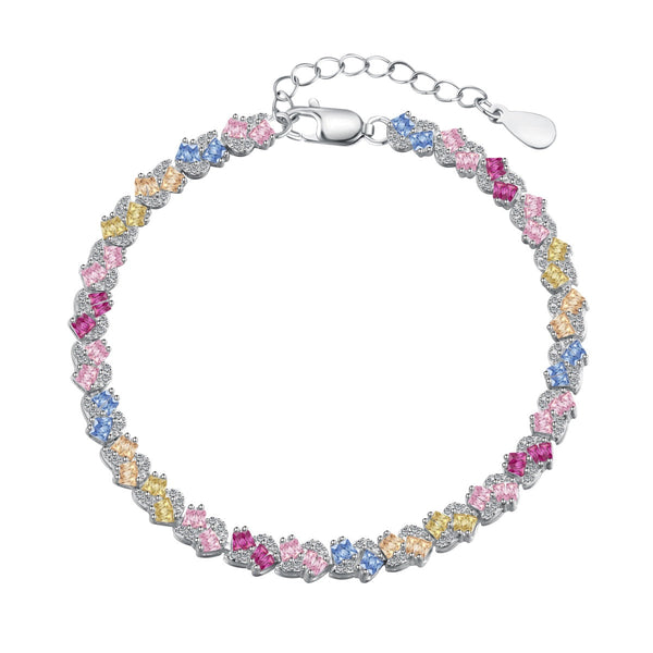 <ORIELL>Ornate Colorful Flower Shape Party Bracelet