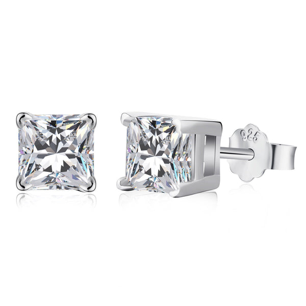 <ORIELL>1.0 Carat Radiant Princess Cut Wedding Earrings
