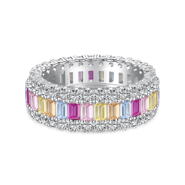 <ORIELL>Dainty Colorful Radiant Cut Daily Ring