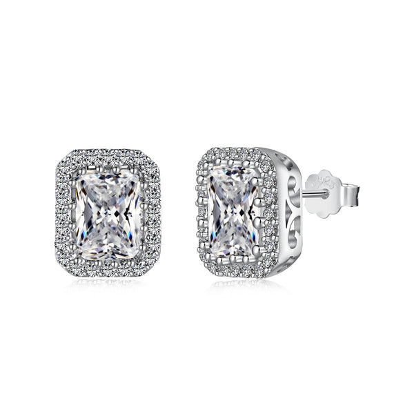 <ORIELL>1.0 Carat Luxurious Dainty Emerald Cut Daily Earrings