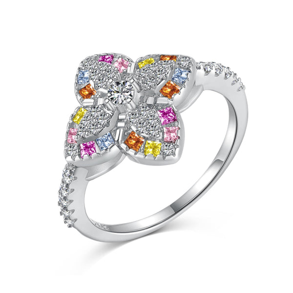 <ORIELL>Luxurious Colorful Flower Shape Banquet Ring