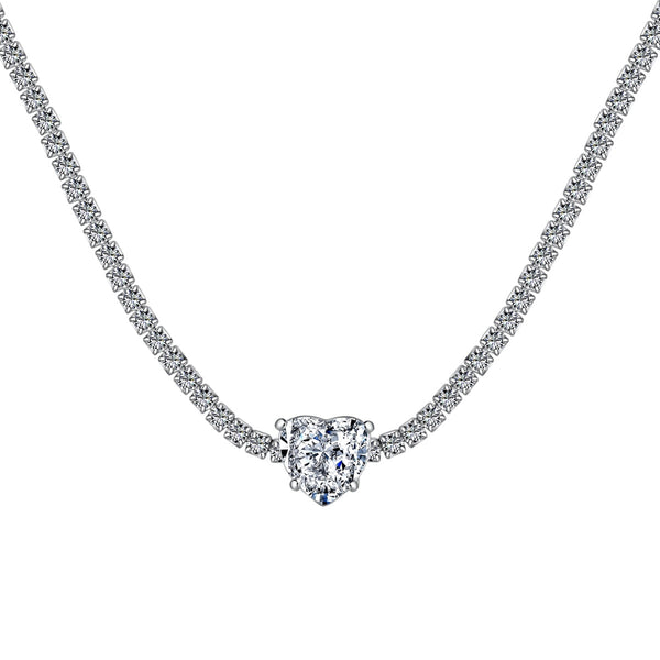 <ORIELL>2.0 Carat Sparkling Tennis Heart Cut Necklace