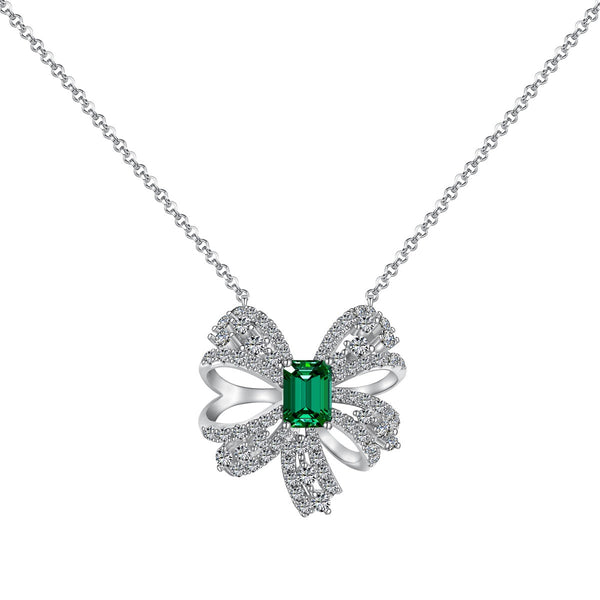 <ORIELL>Luxurious Flower Shape Emerald Cut Necklace