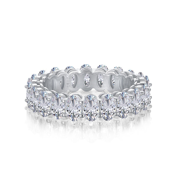 <ORIELL>Ornate Oval Cut Tennis Ring